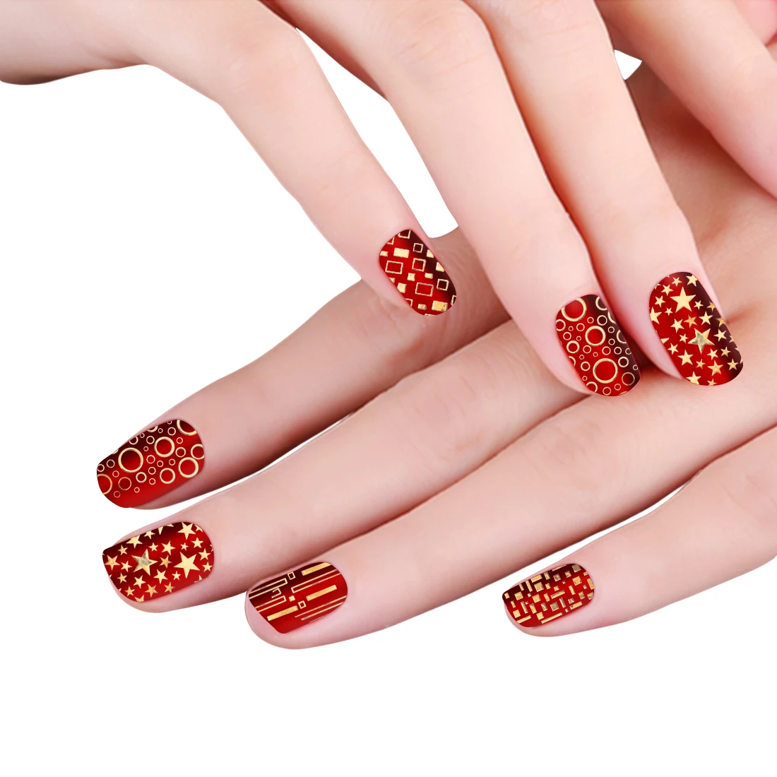 1-Sheet-Gold-Nail-Sticker-Metal-Full-Cover-Adhesive-Nail-3D-Stickers ...