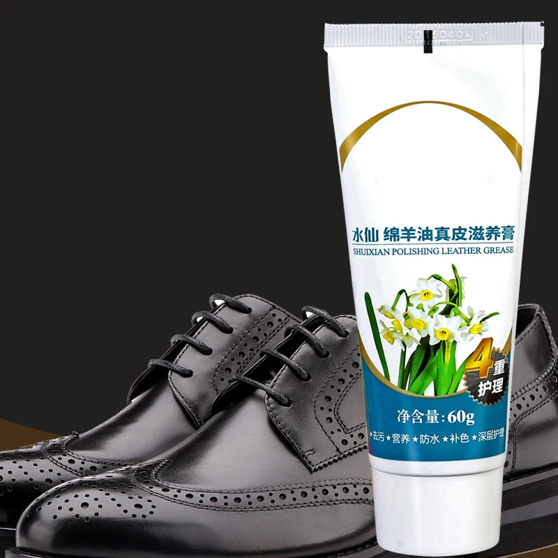 

60G Colorless Sheep Oil Leather Nourishing Cream Eliminate Surface Stains Keep Soft Smooth For Leather Clothes Shoes Bags Sofas