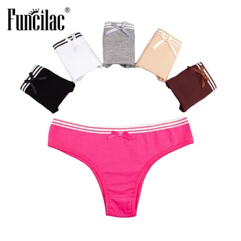 

FUNCILAC Women Underwear Panties Cotton Briefs Knickers Sexy Panty Ladies Under Wear Boxer Seamless Thong 5pcs/lot