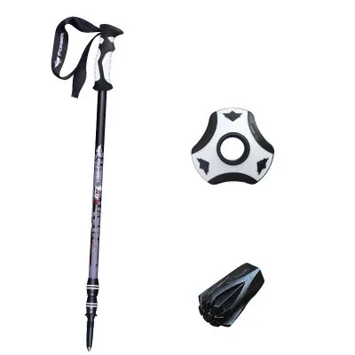 black Walking Sticks Pioneer анти шок трости складные, для горного туризма Пеший Туризм Трость-альпеншток трости открытый трость для кемпинга лыжные палки - Цвет: black Walking Sticks