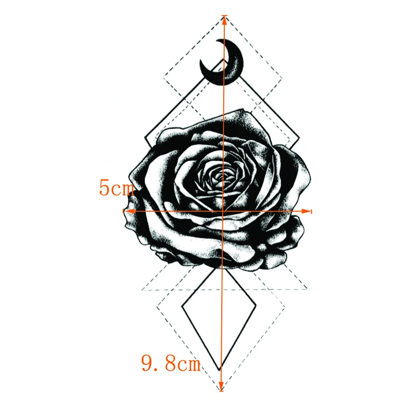 Лунная Роза Водонепроницаемая временная татуировка наклейка тату поддельные татуировки флэш-тату временные наклейки Команда Невесты тату