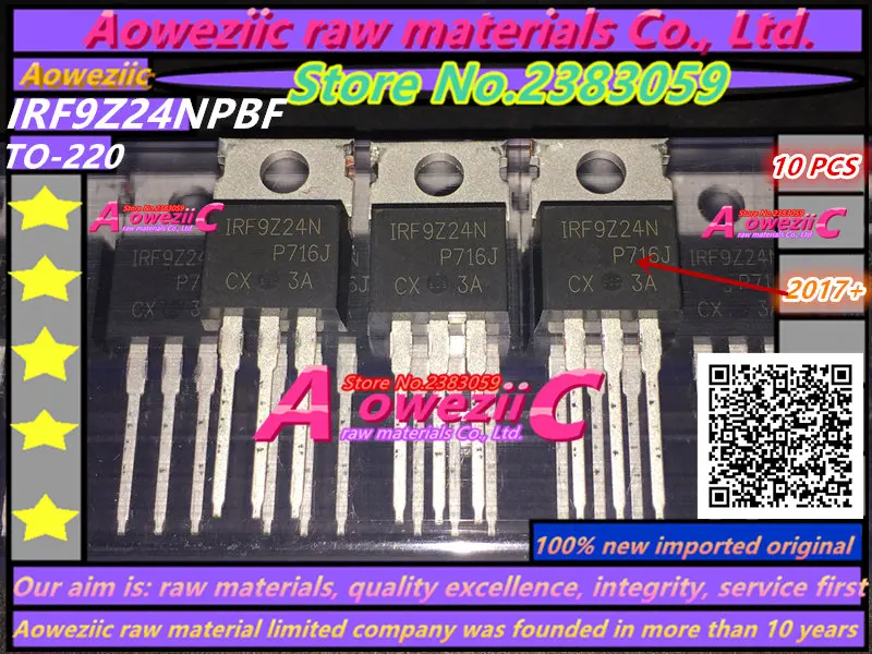 

Aoweziic 2017+ 100% new imported original IRF9Z24NPBF IRF9Z24N F9Z24N TO-220 P channel 12A 55V welder common FET