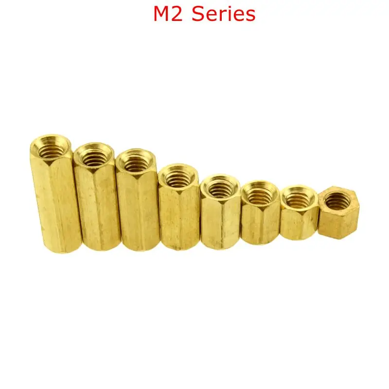 M2 x 25mm Female to Female Hex Brass Spacer Standoff 10pcs 