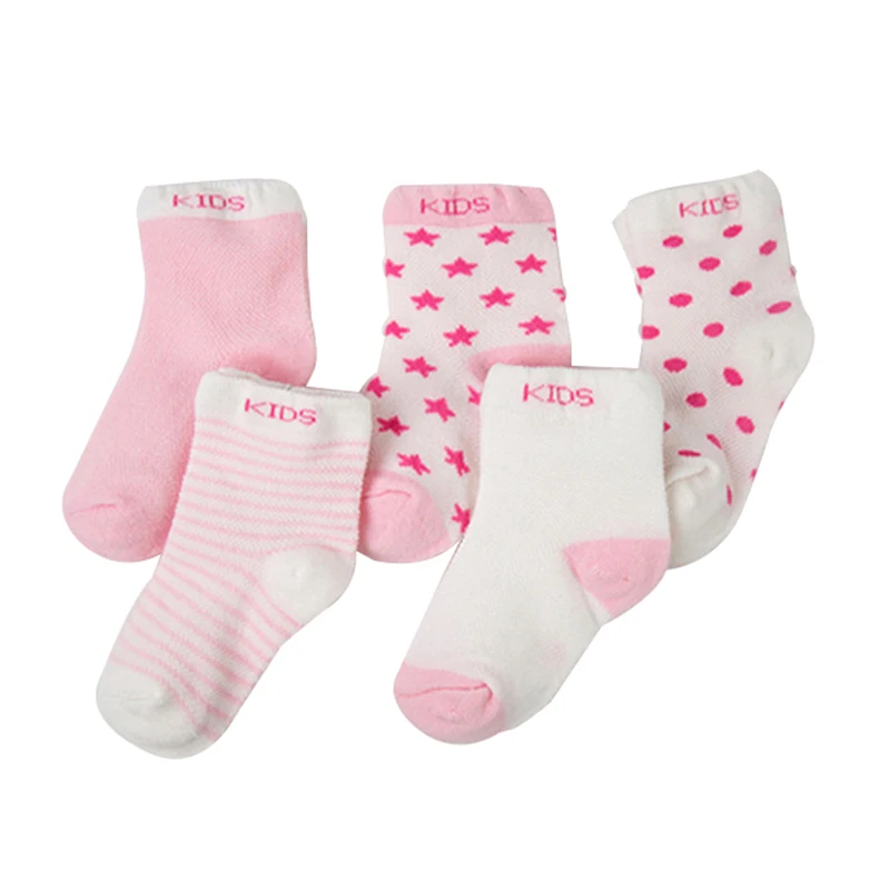 5 pair 95 Cotton Breathable Baby Socks For Children Girls And Boys