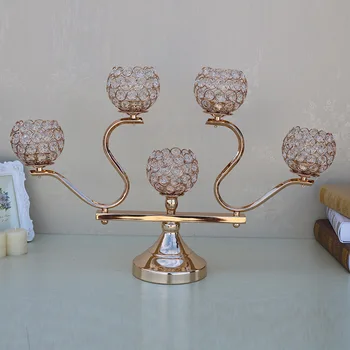 

New Shape 5heads Crystal Candle Holder
