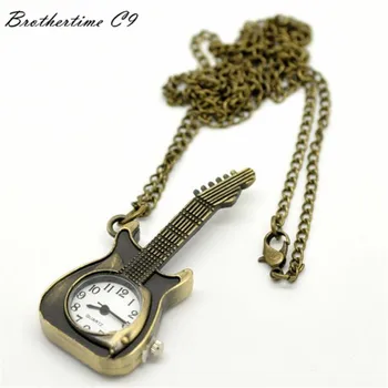 

Relogio Masculino Guitar Shape Pocket Quartz Keyring Watch keychain Pendant Gifts Relojes Mujer Montre Clock