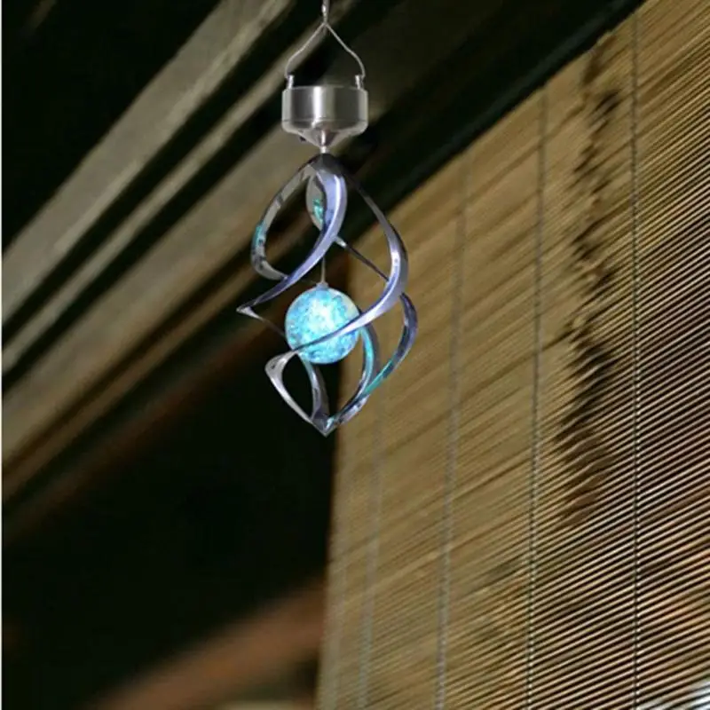 

Color Changing Wind Chime Solar Powered LED Night Light Rotating Hanging Lamp Light Control Outdoor Garden Decor Gift Waterproof