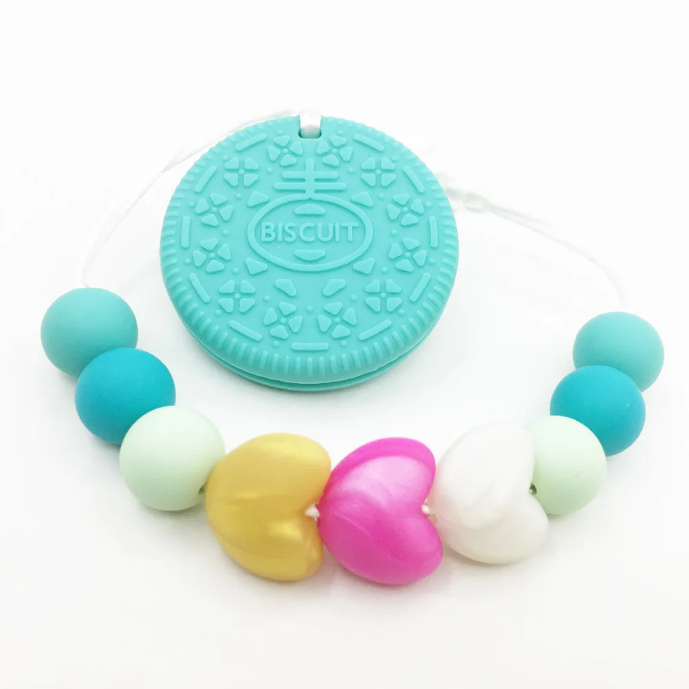 New Pacifier Clips Biscuit Pendant necklace Baby Pandents For baby