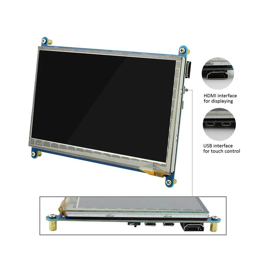 Raspberry Pi 3 дисплей 7 дюймов сенсорный экран HDMI HD LCD TFT 1024*600 (пиксель) монитор для 2B B