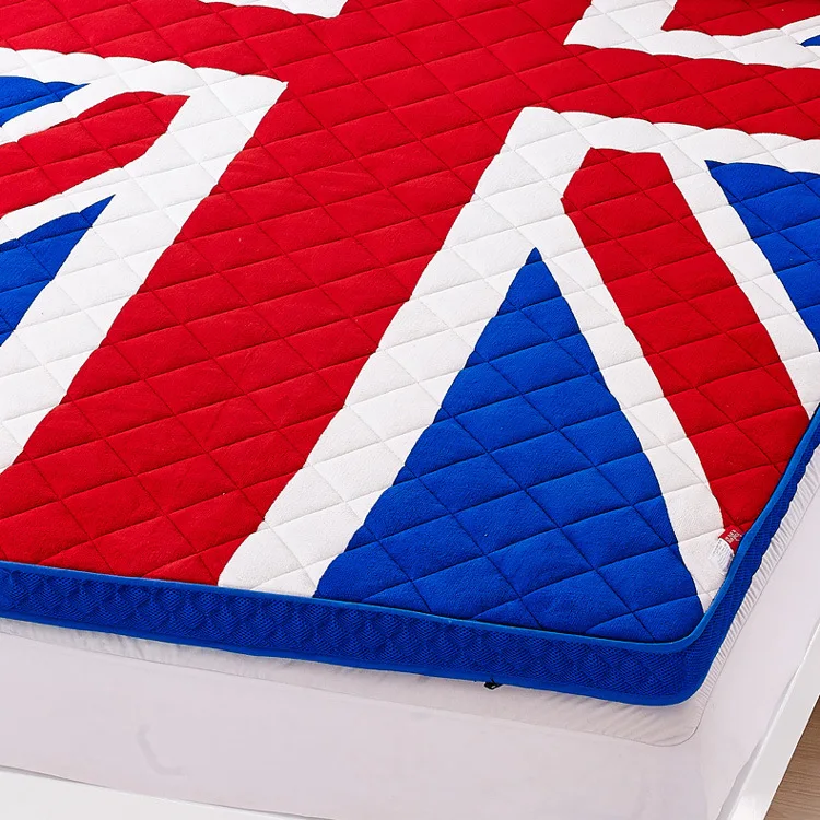 Union Jack Thick Warm Foldable Single Or Double Mattress Fashion NEW Topper Quilted Bed Hotel Union Jack Thick Warm Foldable Single Or Double Mattress Fashion NEW Topper Quilted Bed Hotel