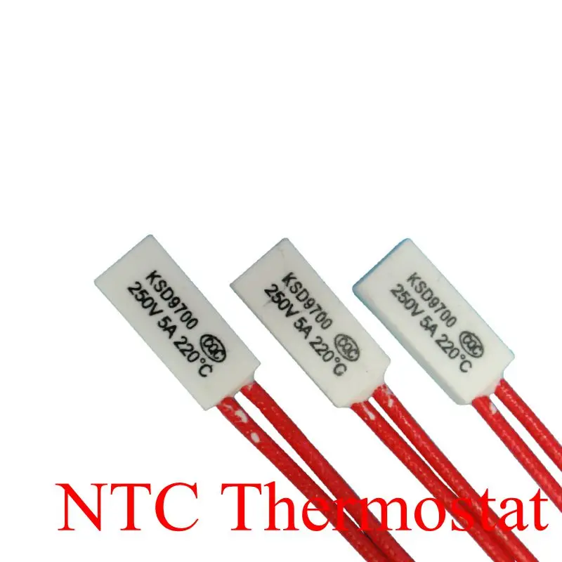 

5pcs Thermostat KSD9700 200C 210C 220C 230C 240C 5A250V Ceramics Bimetal Disc Temperature Switch Protector degree centigrade