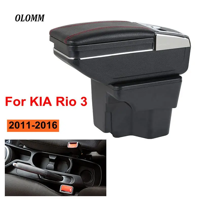 

Armrest box For KIA K2 RIO 3 2011-2016 central Store content box with cup holder products interior car-styling Accessories