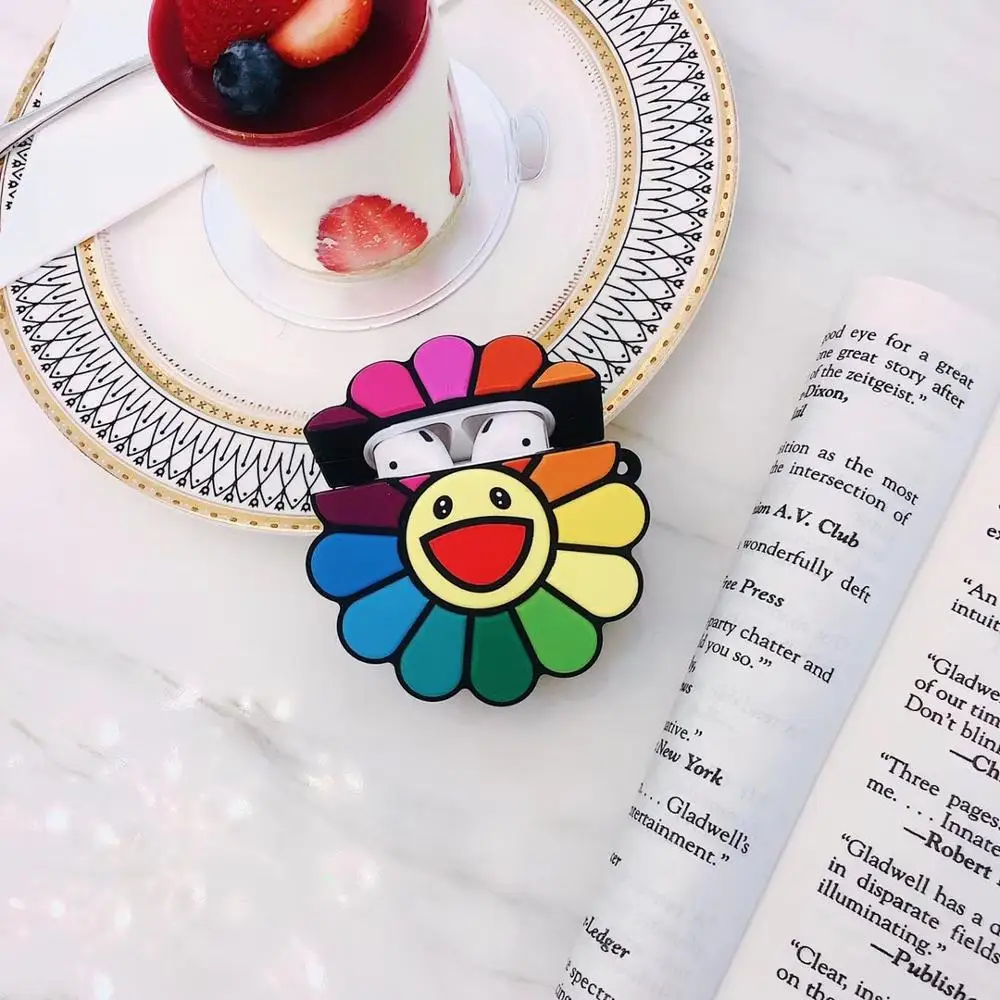 Sunflower cover Cartoon for apple airpods case silicone protector Cute for airpods case for iphone protective set animados 1 2