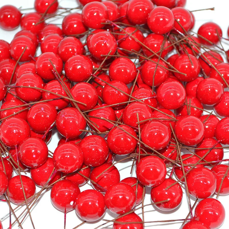 50 шт супер жемчужные пластиковые тычинки Искусственные цветы маленькие ягоды вишня для свадьбы Рождественский торт коробка венки украшения