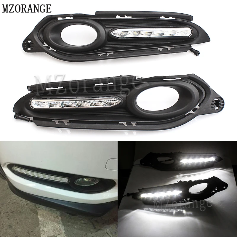

MZORANGE 1 Set 6LED DRL For Honda HR-V HRV Vezel 2014 2015 2016 Daytime Running Lights fog lamp cover 12V Daylight car-styling