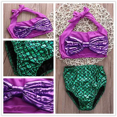 

Baby Kids Girls Mermaid Bikini Set Swimwear Summer Beach Swimsuit Swimming Costumes