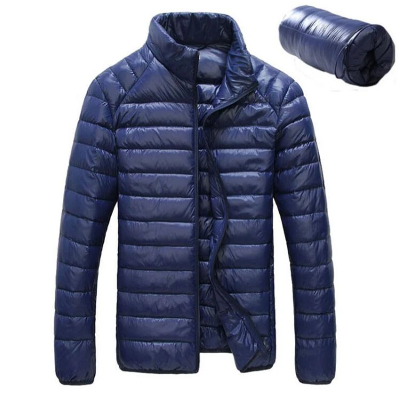 Goedkoop Heren Herfst Winter Eend Donsjack Ultra licht Mannen Jas Waterdicht Omlaag Parka Mode Heren Kraag Bovenkleding Dunne Jas 5XL 6XL