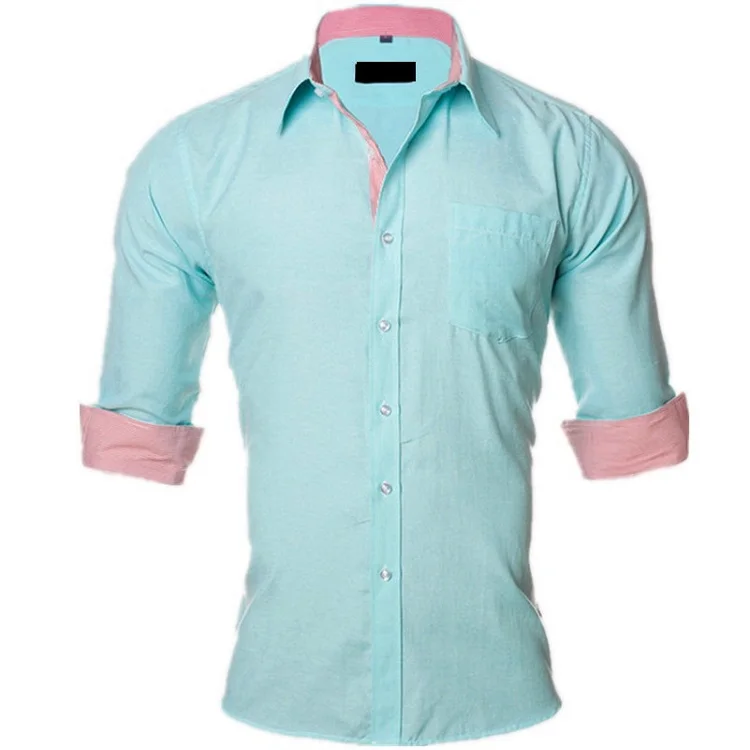 VISADA-JAUNA-EUA-Europa-2XL-Homens-Camisa-de-Cor-S-lida-2017-Chemise-Homme-Roupas-de