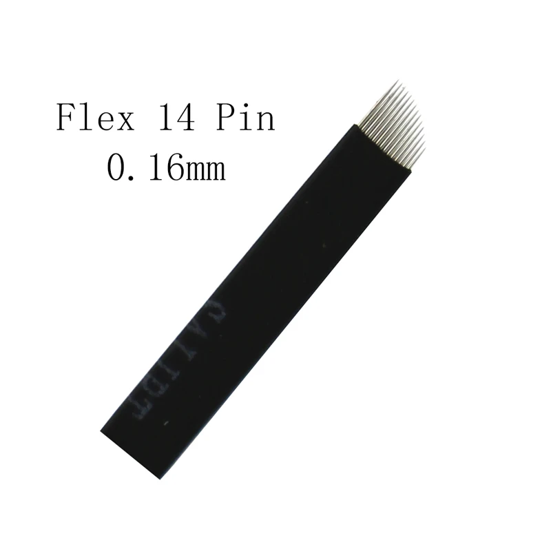 50pcs Black 0.16mm Microblading Needles 7/9/11/12/14/16/17/18 Pins Nano Blade For Permanent Makeup Eyebrow Laminas Tebori