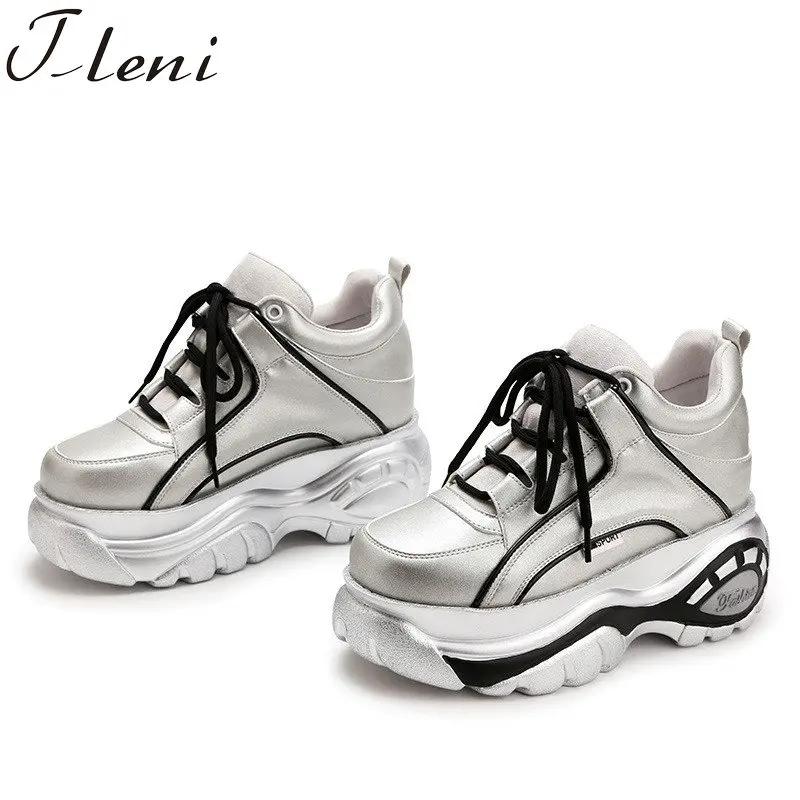 

Tleni 2018 Super retro high-top Height increasing women's sneakers boots autumn winter thick-soled sell well sports shoes ZK-62