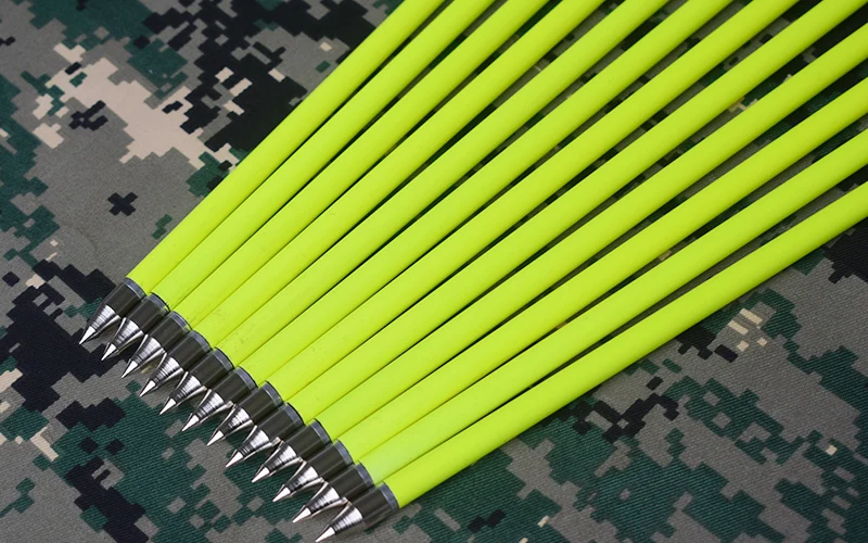 Günstige 6 12 24 stücke Jagd Verbund Bogen Gelb welle Carbon Pfeil Austauschbare Pfeil 30 Zoll Gelb Schwarz Schaufeln