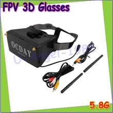 Wholesale 1pcs 5 8G Dual Receiver FPV 3D Video Glasses Viewer Handset Video Virtual Display Drop