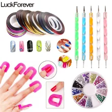 Стразы для нейл-арта, точечная ручка, переводная линия, полосы в рулонах, для маникюра, лак для ногтей, рамка, крышка, гель-арт, живопись, сделай сам, наборы для украшения ногтей