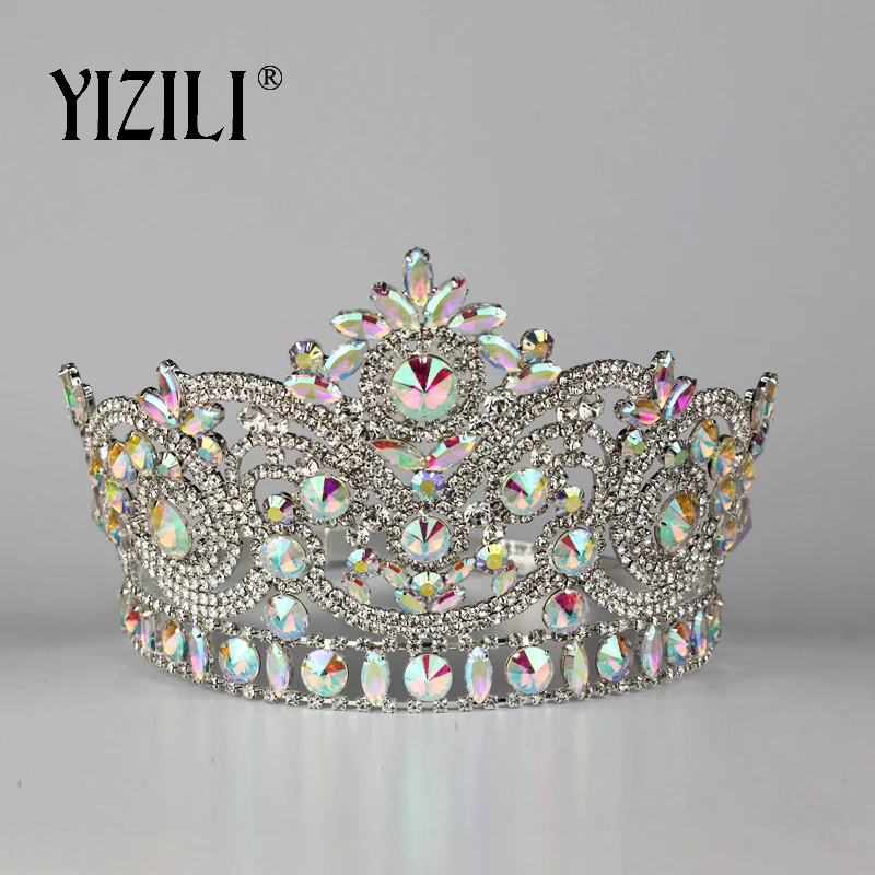 Новинка YIZILI европейская большая свадебная крона полная Алмазная кристальная