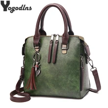 Bolsos Vintage de cuero PU para mujer, bolsos de mensajero para mujer, bolso de hombro tipo bandolera de diseñador, bolsos de mano Boston, gran oferta