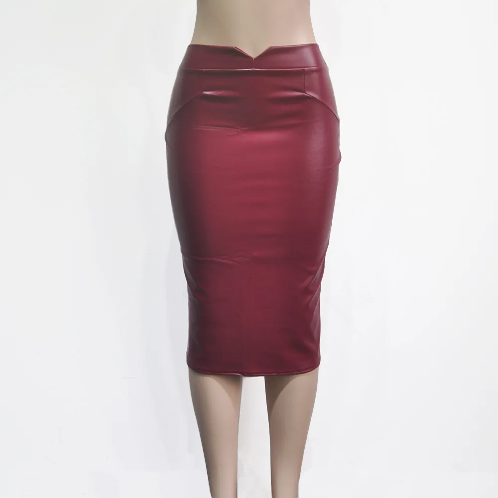 Лидер продаж Для женщин из мягкой искусственной кожи юбка Высокая талия тонкие бедра Юбки-карандаши Винтаж облегающая юбка сексуальное