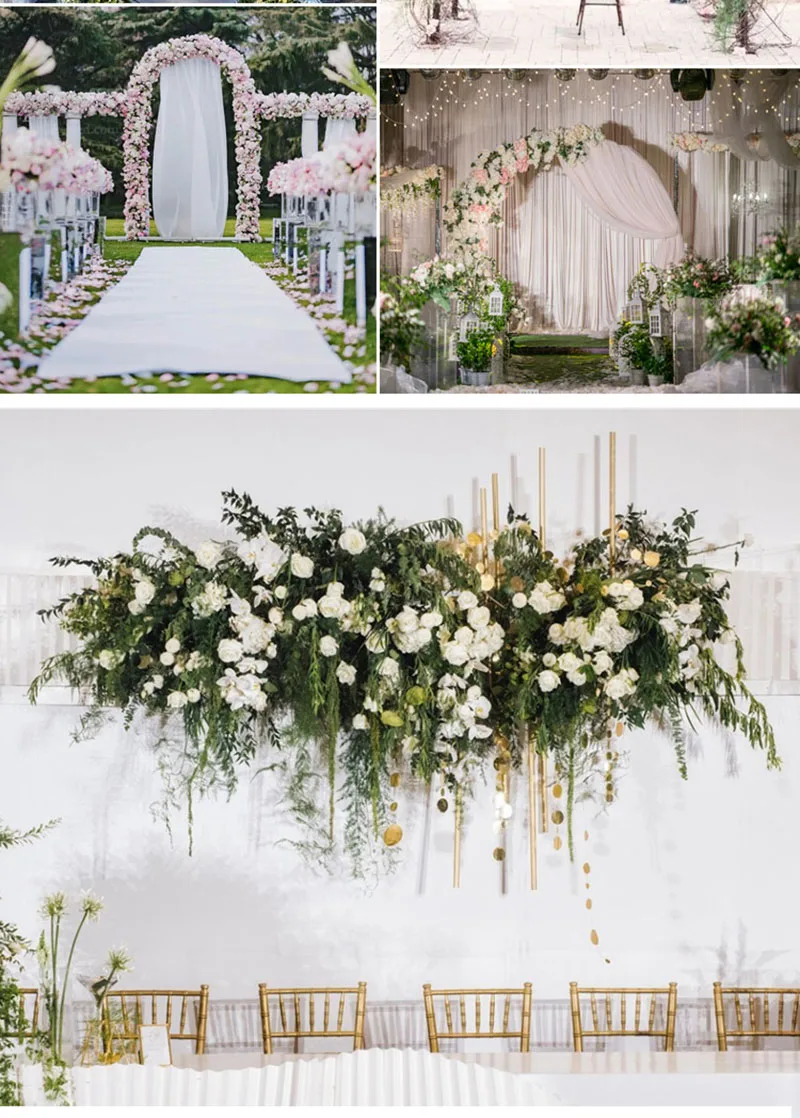Flone Artificial Fake Flowers Rose Wedding Supplies Arched Door DIY Decoration Flower Row Silk Flowers For a Wedding Decor (15)