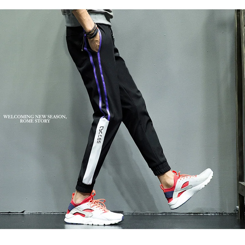 Men's Casual Pants 2019 Men's Autumn Slim Pants Sports Pants Jogging Cotton Striped Pants Sportswear Bodybuilding Goggles
