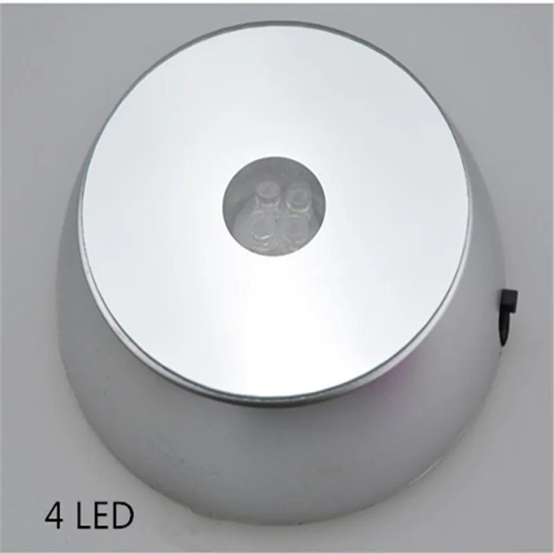 CLAITE светодиодный светильник с кристаллами, цветной/белый кристалл, серебристый круглый светодиодный светильник, подставка для стекла, прозрачный