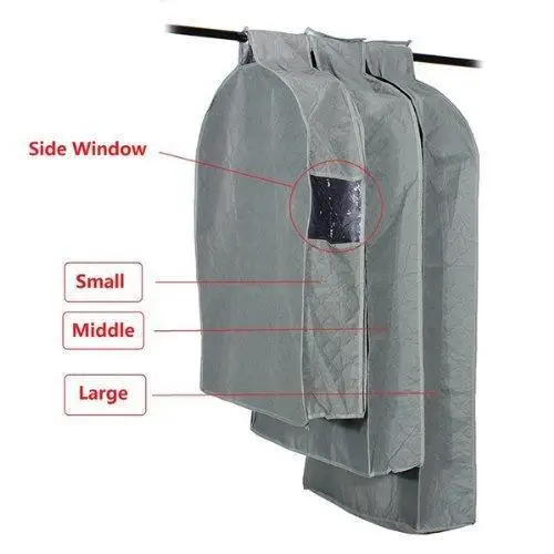 1pcs Coat Clothes Jacket Suit Bag Dress Garment Storage Travel 1pcs Coat Clothes Jacket Suit Bag Dress Garment Storage Travel Dustproof Cover Size S
