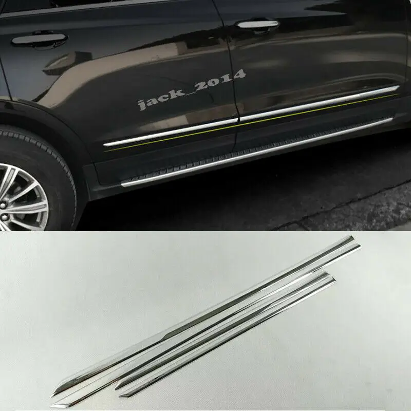 4Pcs Del Corpo Laterale Molding Trim Argento Abs Chrome Fit Per Il 2017-2018 Cadillac Xt5