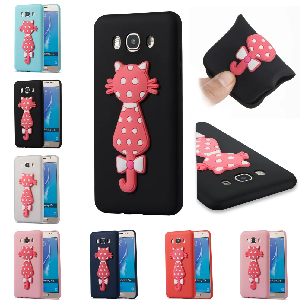 Silicone 3D Cat Cute TPU Cartoon Soft Cover Phone Case Cubierta Kryty Shell For Samsug Sumsung Samsung Galax Galaxy J7 2016 J710 |