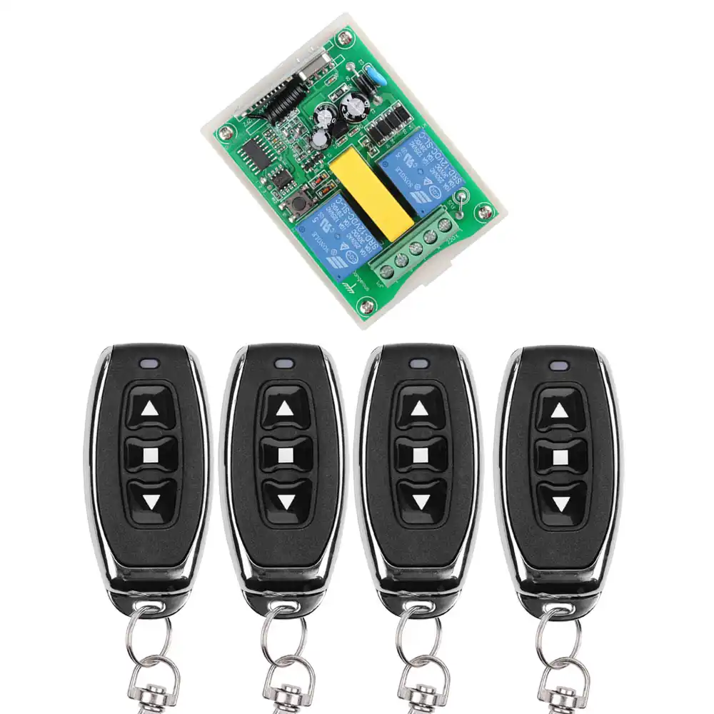 220V 10A 2CH Motor Remote Control Switch Motor Forwards Reverse Up Down Stop Door Window Curtain