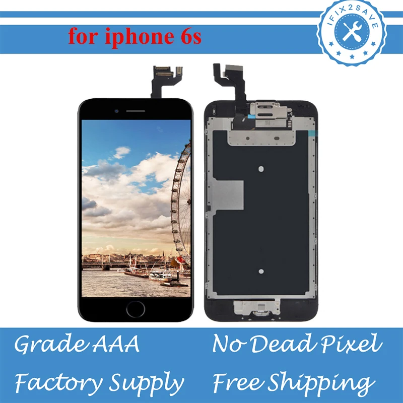 6 Plus 6 6S LCD For iPhone 6s 6s plus LCD Display Touch Screen Digitizer Full Assembly Replacement+Homebutton+Camera+Speaker