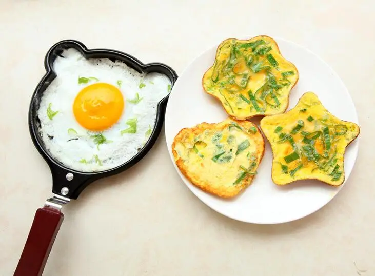 

Hot Breakfast Fried Eggs Molds Cartoon Heart Star Bear Flower Shaped Molds Pan For Fried Eggs Mini Pancake Egg Pan Kitchen Tools