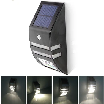 

2 LEDs Outdoor Solar Motion Sensor PIR Security Wall Light Path Post Lamp Easy Install and water resistant solar lamp White/Warm