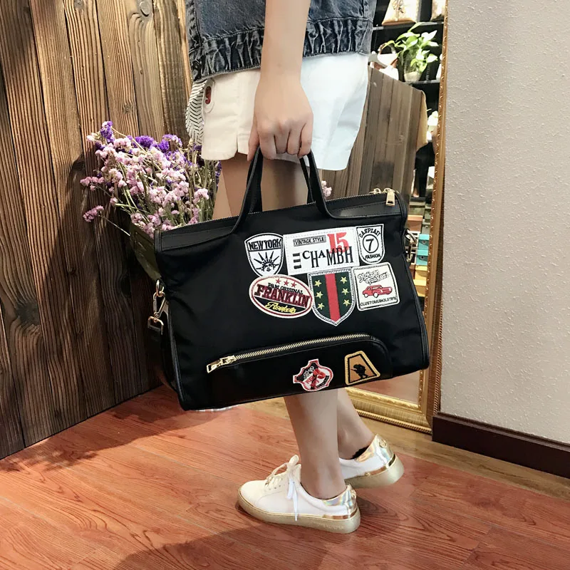 

Summer oxford tote bags casual ladies purse black beach bag women handbags designer embroidery decoration