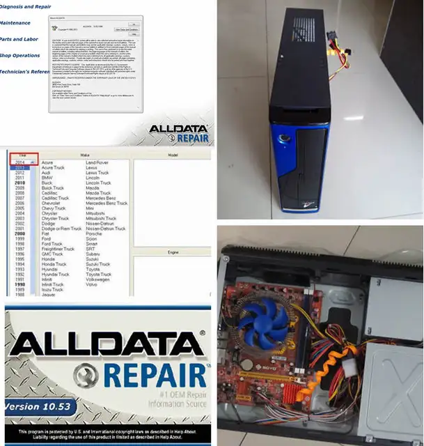 Best Price 2017 New Installed V10.53 alldata repair software and 2015 Mitchell in 2TB Harddisk in mini computer-- ready to wotk