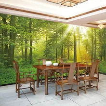 QINGCHUN индивидуальный Рисунок ткань и текстильные обои настенные тканевые фотообои матовый шелк для гостиной лес пейзаж интерьер фото