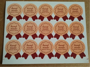 

Retail 600Pcs/Lot Cake Bisuit Sealing Stickers Medal Style "Hand Made"