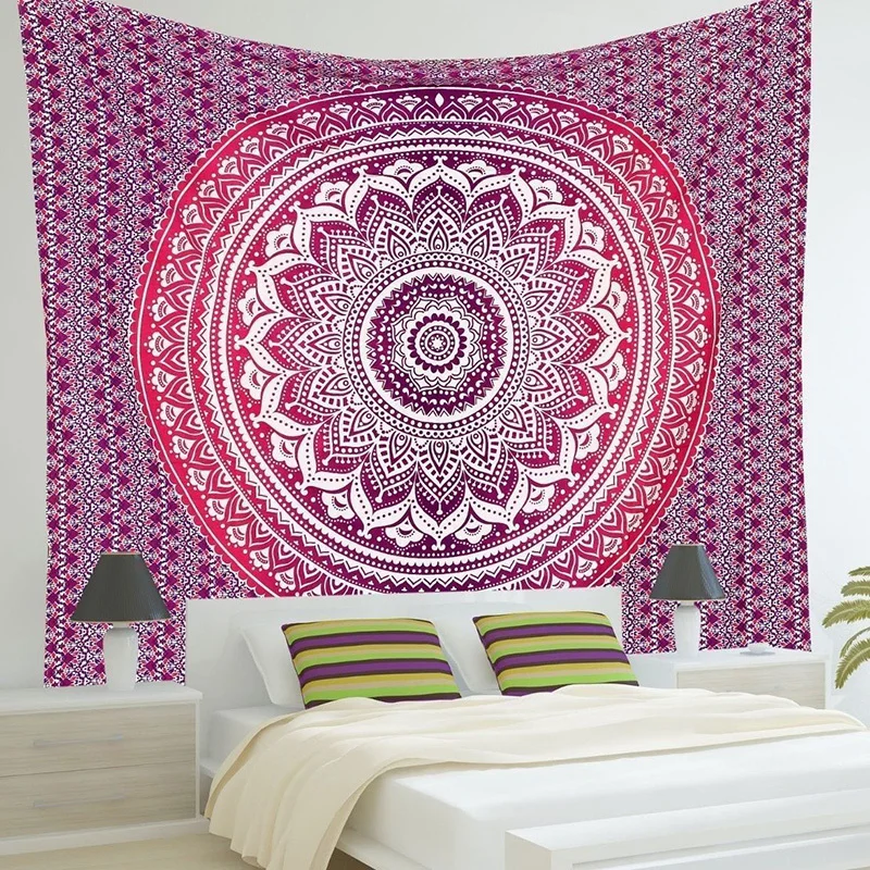 Pink Wall Tapestry 2017 indian mandala tapestry wall hanging printed beach throw Pink Wall Tapestry 2017 indian mandala tapestry wall hanging printed beach throw