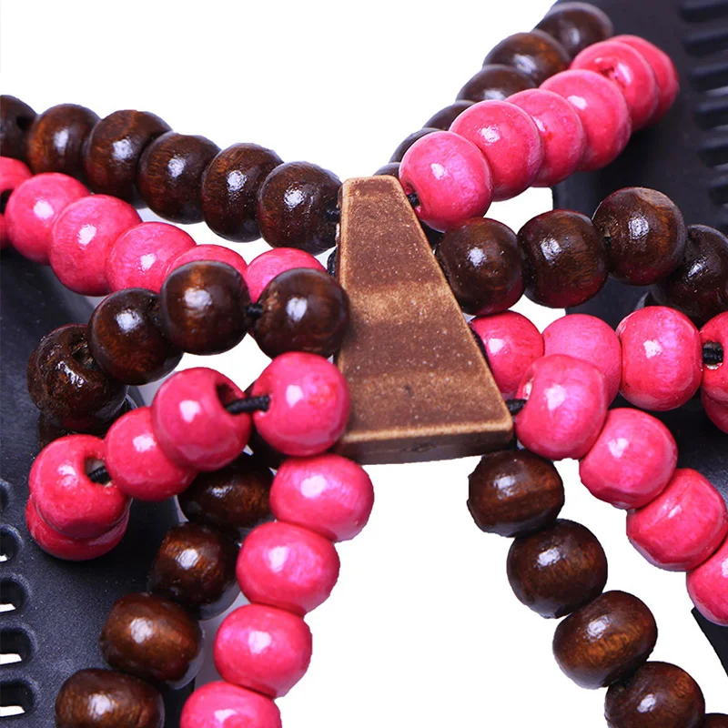 Vintage Holz Perlen Haarkamm Elastisch Für Elegante Frisuren_voghion.com