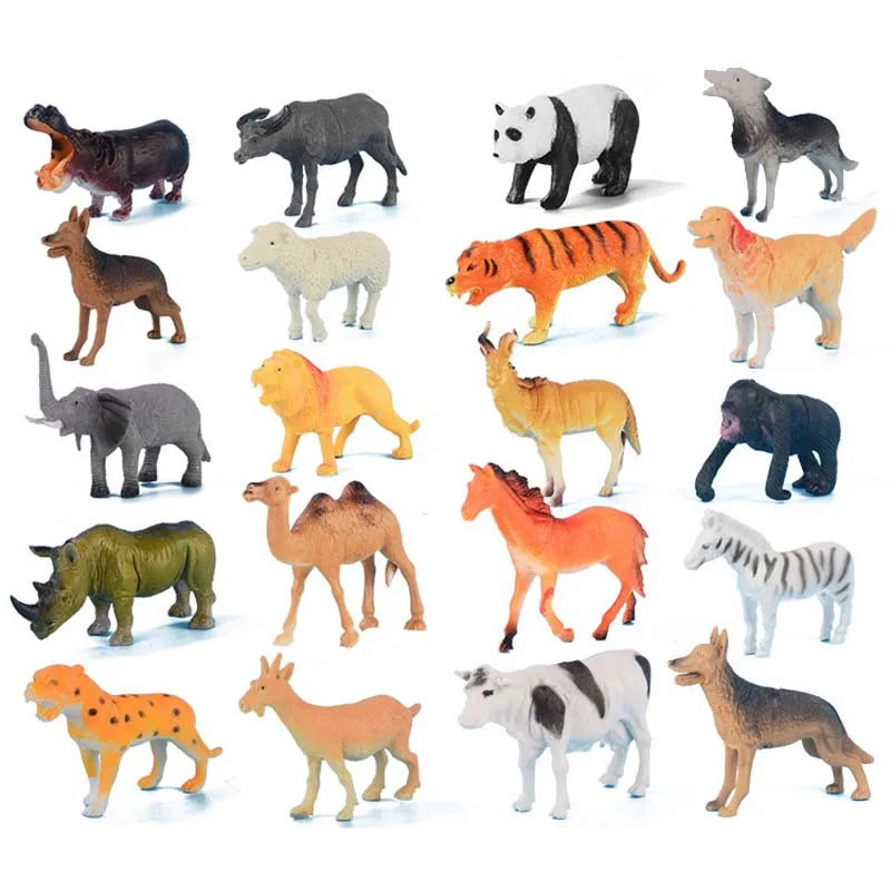 

40pcs/set Wild Animal Model Children Simulation Animal Series Hollow Model Action Figures Decoration Collection Toys #E