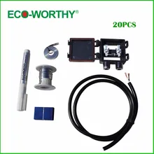 ECO-WORTHY 20 шт. 39×26 мм поликристаллический солнечных батарей цена табуляции шины и поток Pen & J коробка и провод для DIY поли солнечных Панель