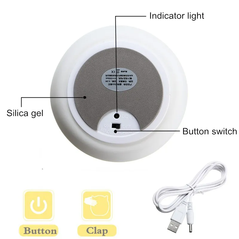 Меняющий цвет силиконовый Перезаряжаемый USB светодиодный ночник-светильник для детской спальни с пультом дистанционного управления