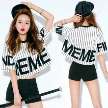 Полосатая дизайнерская футболка из хлопка, лето, короткий топ с буквенным принтом, женские топы, подростковые футболки, женская футболка